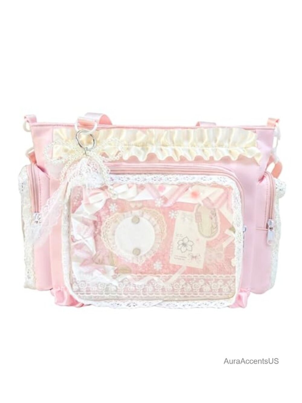 Ita Bag with DIY Accessory Kit - Clear Window Kawaii Lace Crossbody Bag with